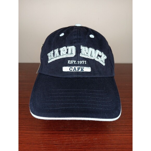 NWT Hard Rock Cafe Cayman Islands Adjustable Hat Cap Navy Blue White Embroidered - Picture 1 of 7